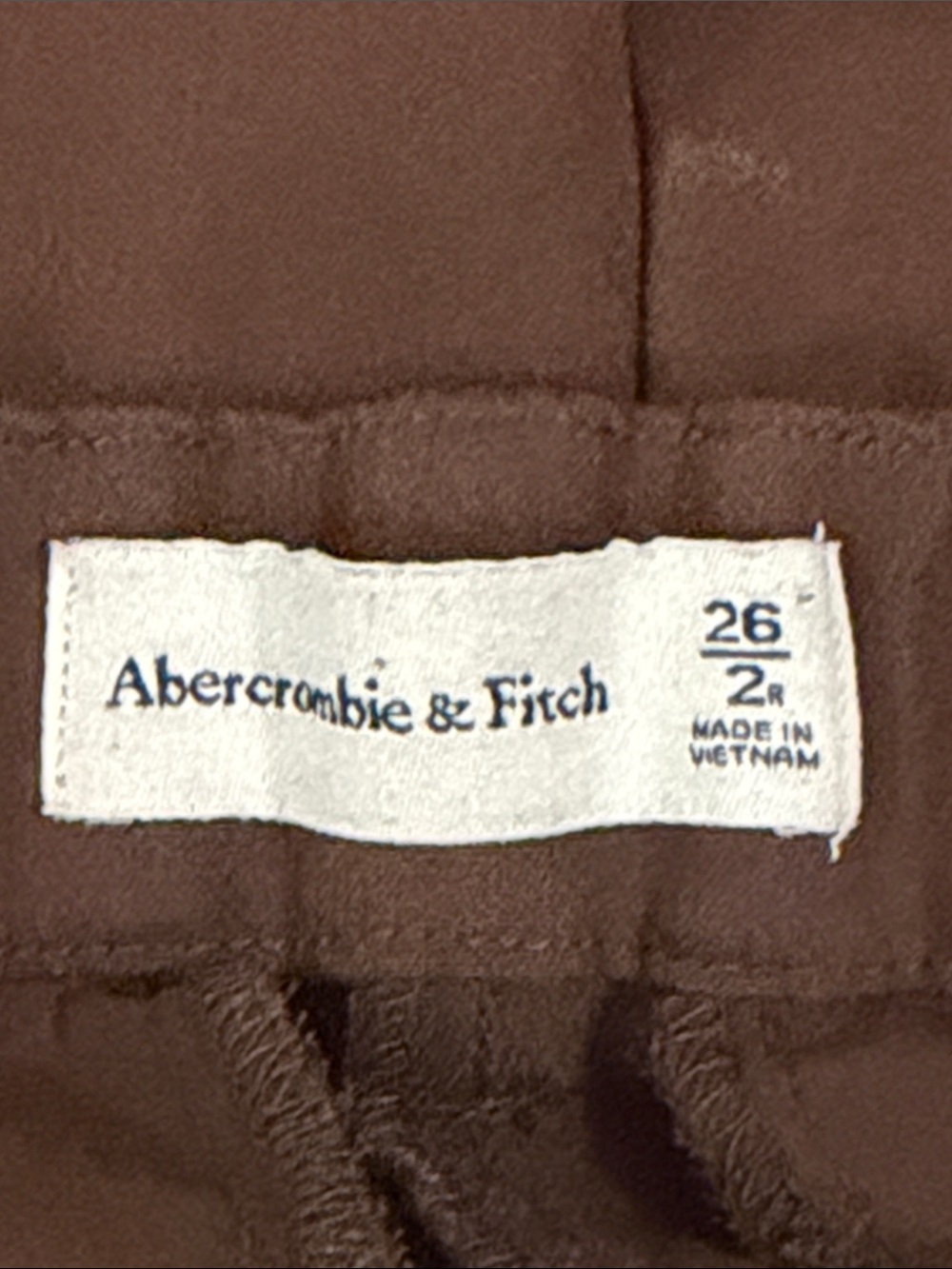 Abercrombie & Fitch Dress Pants Trousers High Rise Straight Leg Brown Size 26 - Picture 7 of 8